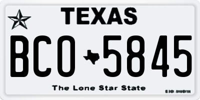TX license plate BCO5845
