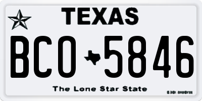 TX license plate BCO5846