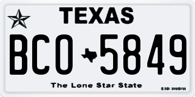 TX license plate BCO5849