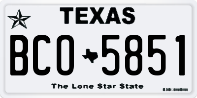 TX license plate BCO5851