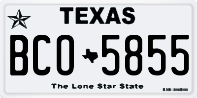 TX license plate BCO5855