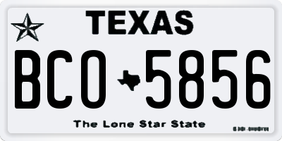 TX license plate BCO5856