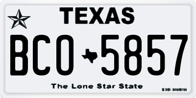 TX license plate BCO5857