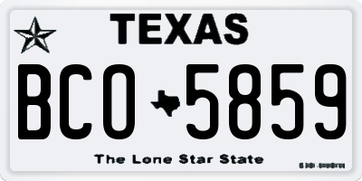 TX license plate BCO5859