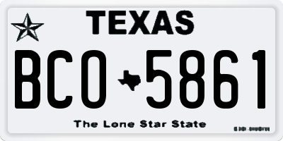 TX license plate BCO5861