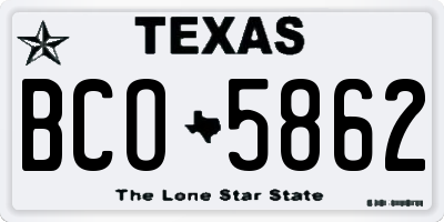 TX license plate BCO5862