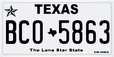 TX license plate BCO5863
