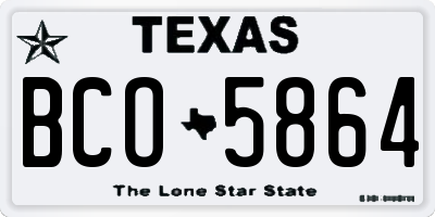 TX license plate BCO5864