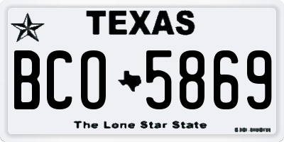 TX license plate BCO5869