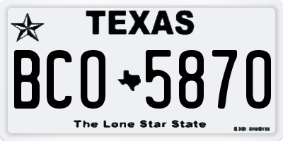 TX license plate BCO5870