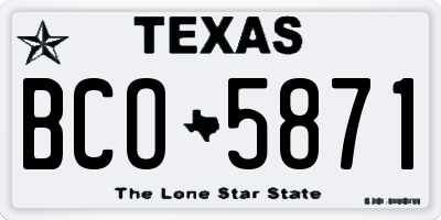 TX license plate BCO5871