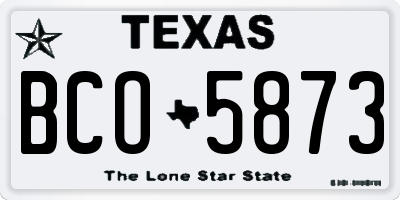 TX license plate BCO5873
