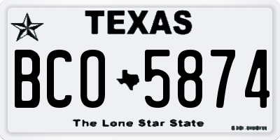 TX license plate BCO5874