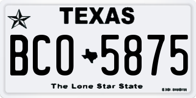 TX license plate BCO5875