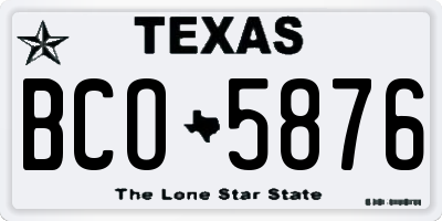 TX license plate BCO5876