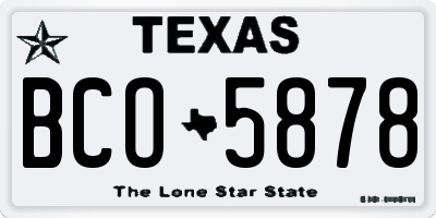 TX license plate BCO5878