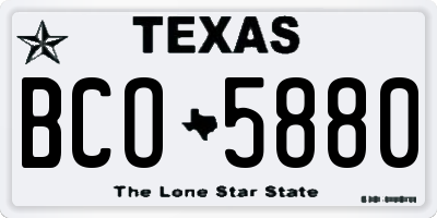 TX license plate BCO5880