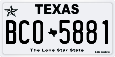 TX license plate BCO5881