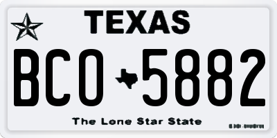 TX license plate BCO5882