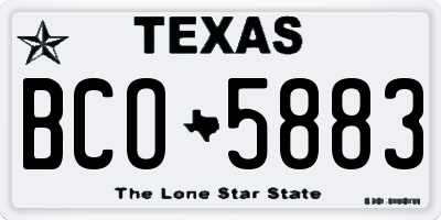 TX license plate BCO5883