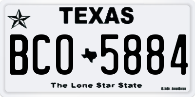 TX license plate BCO5884