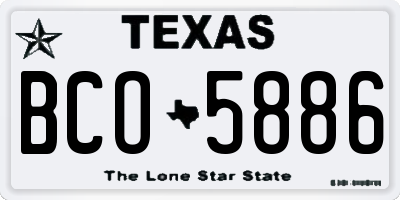 TX license plate BCO5886
