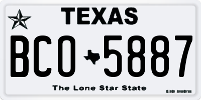 TX license plate BCO5887