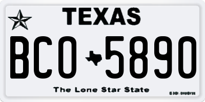 TX license plate BCO5890