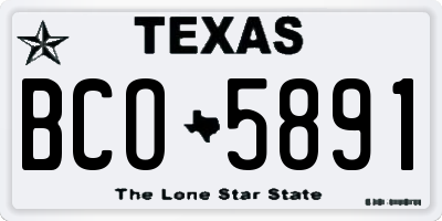 TX license plate BCO5891