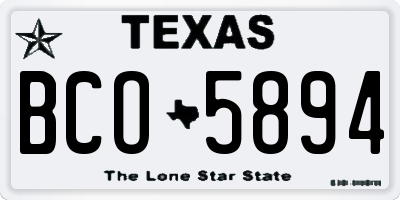TX license plate BCO5894