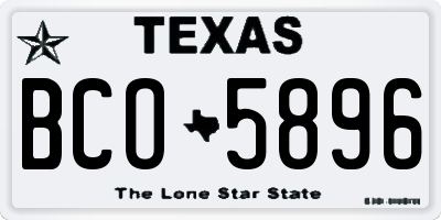 TX license plate BCO5896