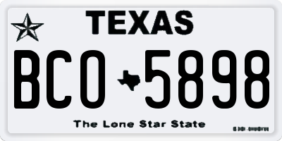 TX license plate BCO5898