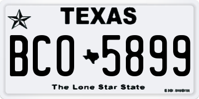 TX license plate BCO5899