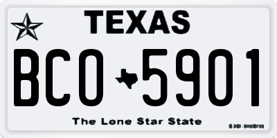TX license plate BCO5901