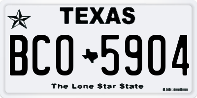 TX license plate BCO5904
