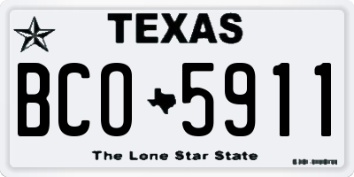 TX license plate BCO5911