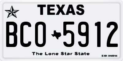 TX license plate BCO5912