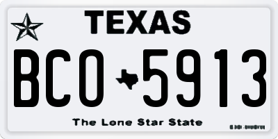TX license plate BCO5913