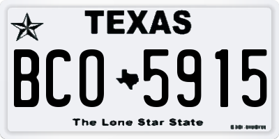 TX license plate BCO5915