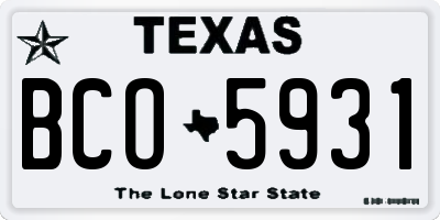 TX license plate BCO5931