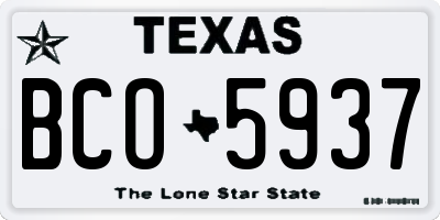 TX license plate BCO5937