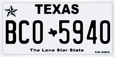 TX license plate BCO5940