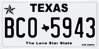TX license plate BCO5943