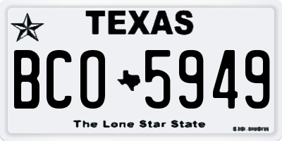 TX license plate BCO5949