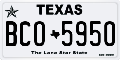 TX license plate BCO5950
