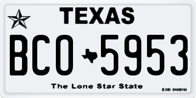 TX license plate BCO5953