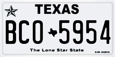 TX license plate BCO5954