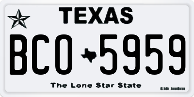 TX license plate BCO5959