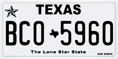 TX license plate BCO5960