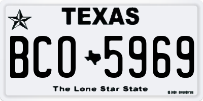 TX license plate BCO5969
